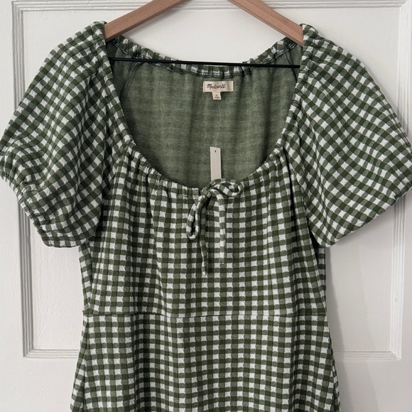 Madewell Green Checkered Mini Dress - Picture 2 of 4